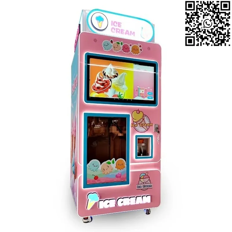 Customizable Self Service Robot Ice Cream Vending Machine Metal Automatic Coin QR Code Token Payment System