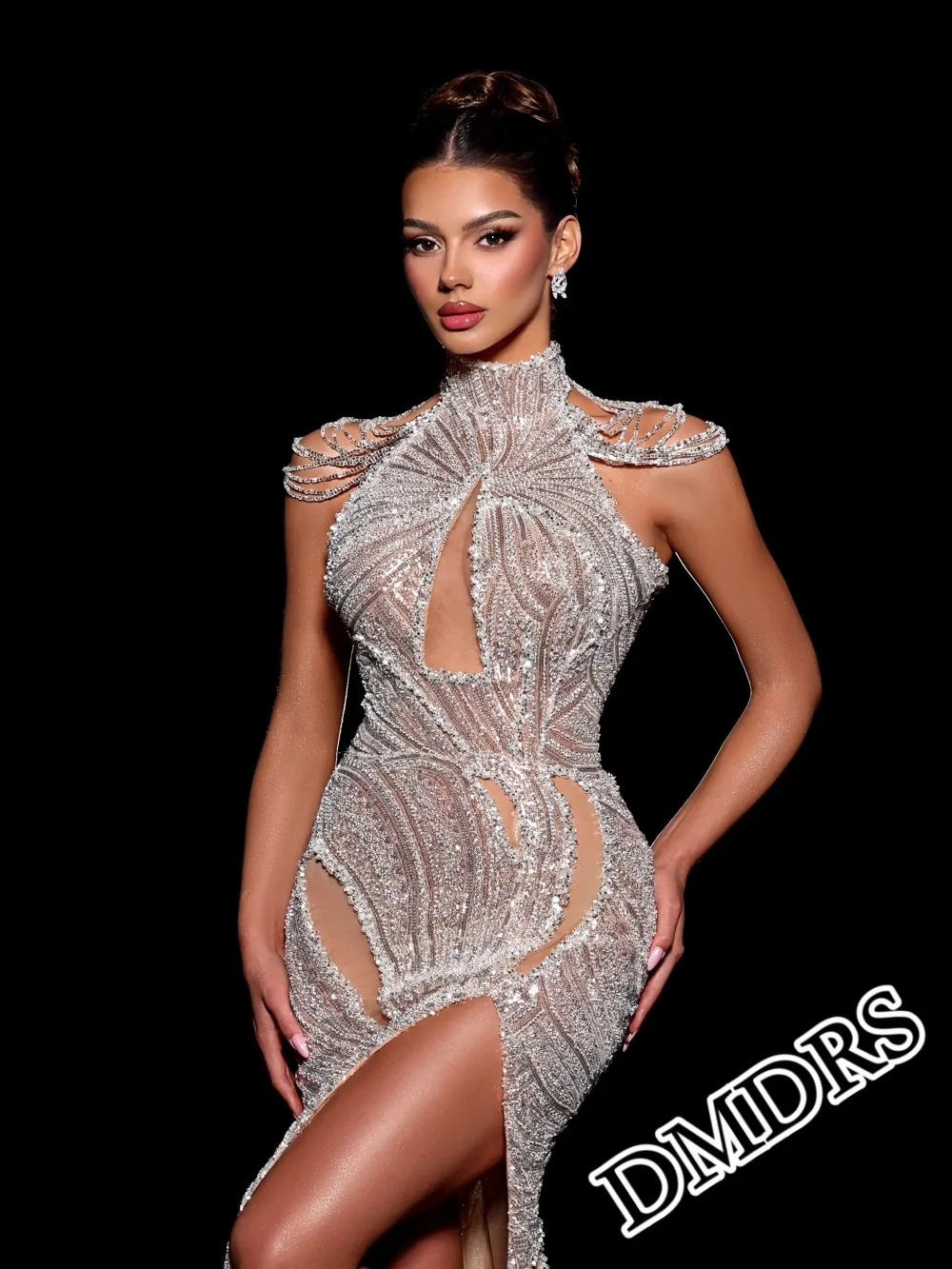 

DMDRS Luxurious Halter Evening Dress 2026 Charming Sleeveless Party Gown Classic A-Line Floor-Length Party Dresses فساتين