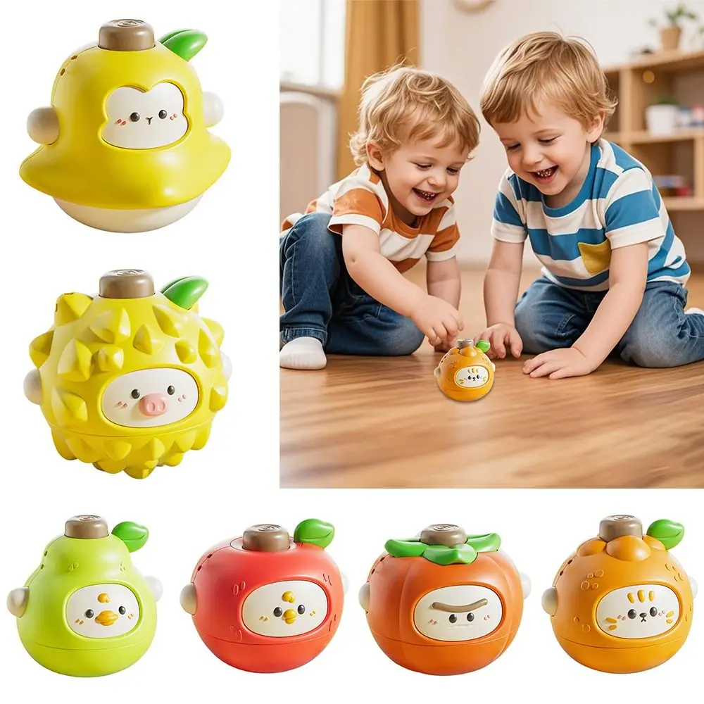 

Cartoon Fruit Gyroscope Multicolor Plastic Pressing Toy Hand Eye Coordinated Parent-child Interaction Rotating Collision Top