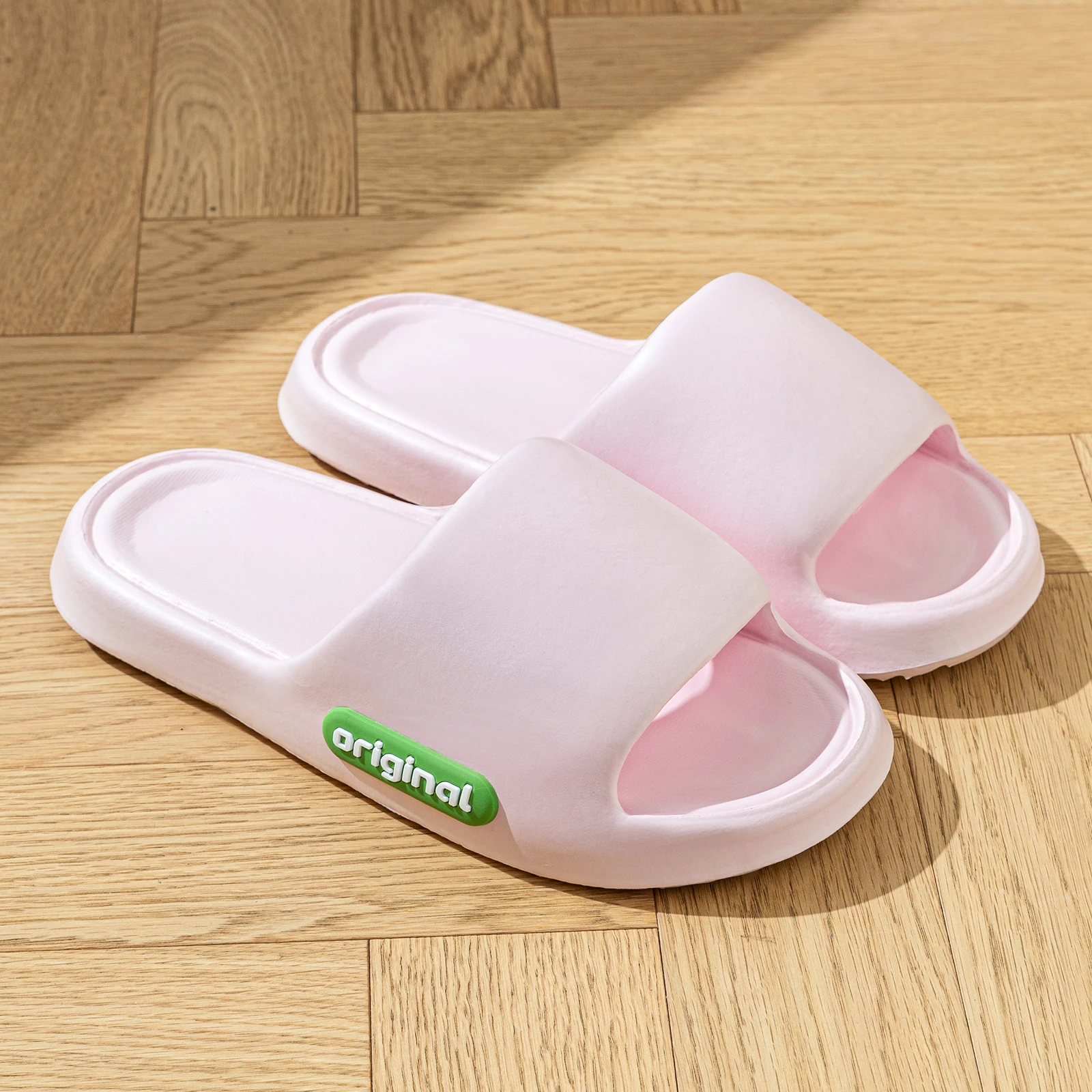 

Indoor Solid Color Soft Summer Women's Slippers Cool Bathroom EVA Anti-slip Casual Open-Toe Simples Fashion Home Couples Shoes