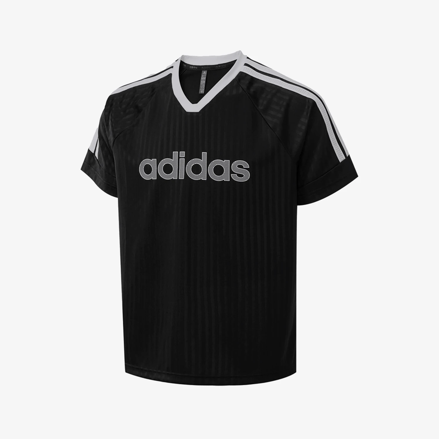 Adidas genuine T-shirt men's black and white striped pullover casual and comfortable short sleeved KW6217