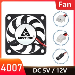 Gdstime 4007 2Pin Axial Brushless Cooler 40x40x7mm PC Computer Case Cooling Fan DC 5V 12V 2cm Chipset Heatsink Mini Radiator