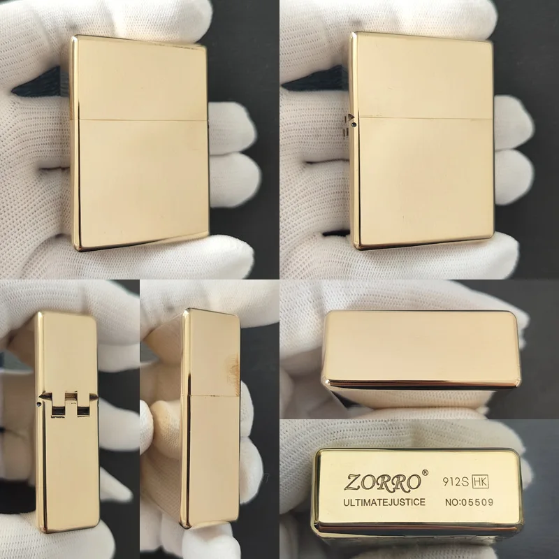 ZORRO 912S Heavy-duty Armored Fuel Lighter, Thickened Brass Waterproof Grinding Wheel Lighter, Retro Men's Gift Collectible