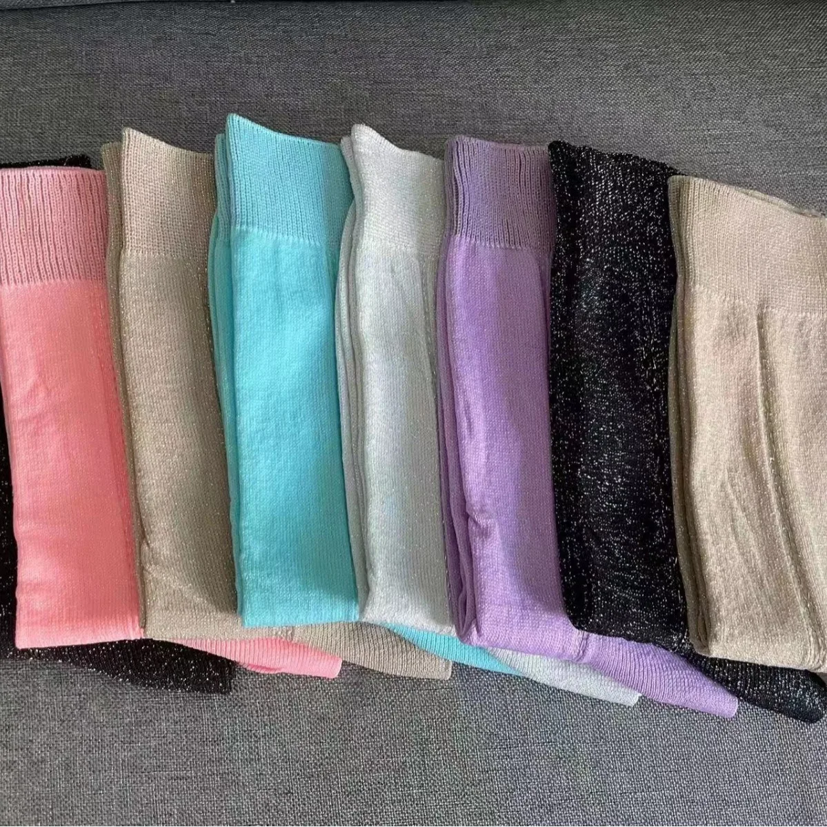 Comfortable spring summer women's breathable hollow nylon simple personality gold and silver stockings thin version 4w678