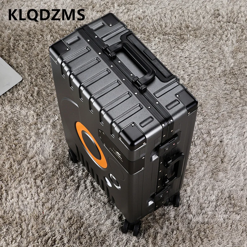 

KLQDZMS Чемодан с алюминиевой рамой, посадочный ящик, 20 дюймов, чемодан для ПК, 24 "28", мужской деловой ящик для пароля, универсальный чемодан на колесах