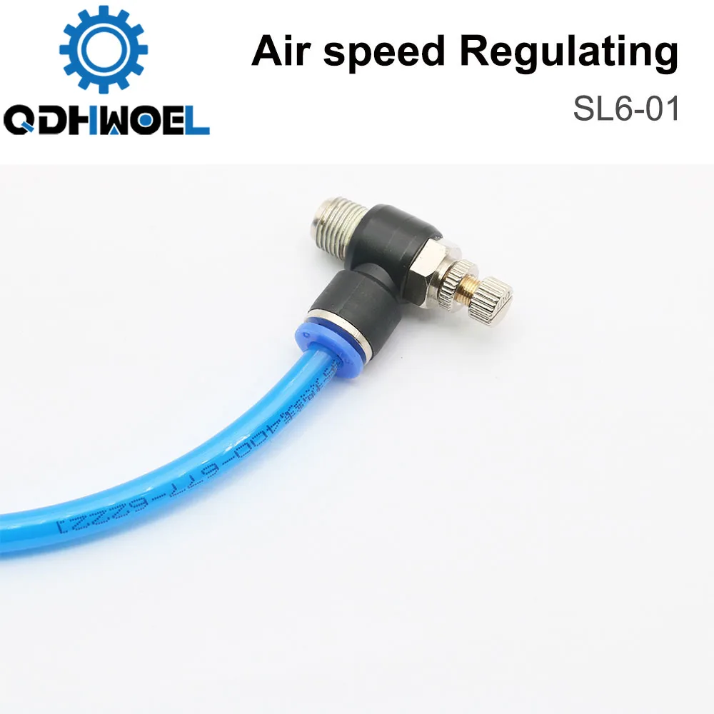 

QDHWOEL Laser Pneumatic Joint Parts SL6-01 Fast Connection Pneumatic Fitting Air Speed Regulating Valve Throttle Valve