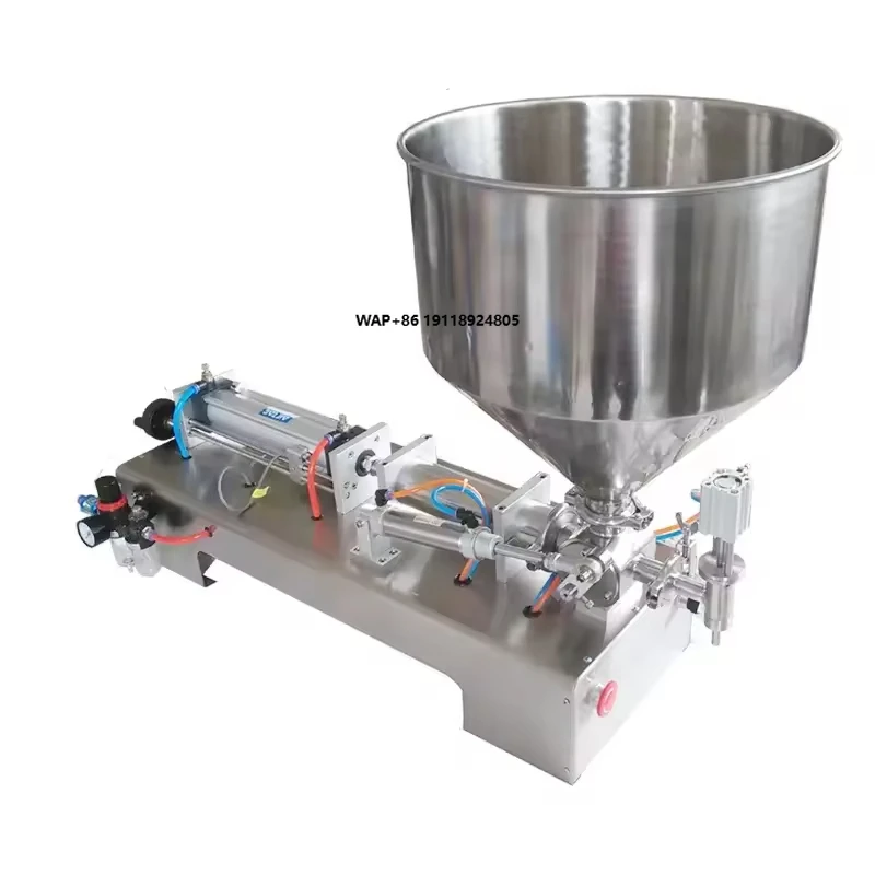 Semi-Automatic Pneumatic Filling Machine for Chili Sauce Cream Liquid Honey Shampoo Beverages for Glass Barrel Packaging