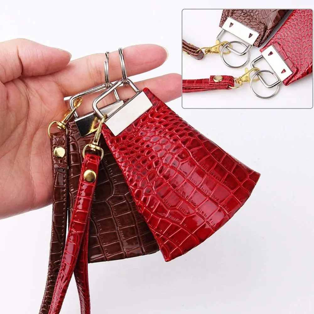 5Pcs 26/32mm Key Fob Hardware with Key Rings for Bag Wristlets with Fabric Ribbon Webbing Embossed