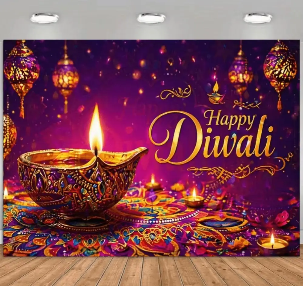 CIFBUY Vintage Diwali Aluminum Wall Art Metal Sign Waterproof Wear Resistant Tin Plaque for Home Living Room Bedroom Office Deco