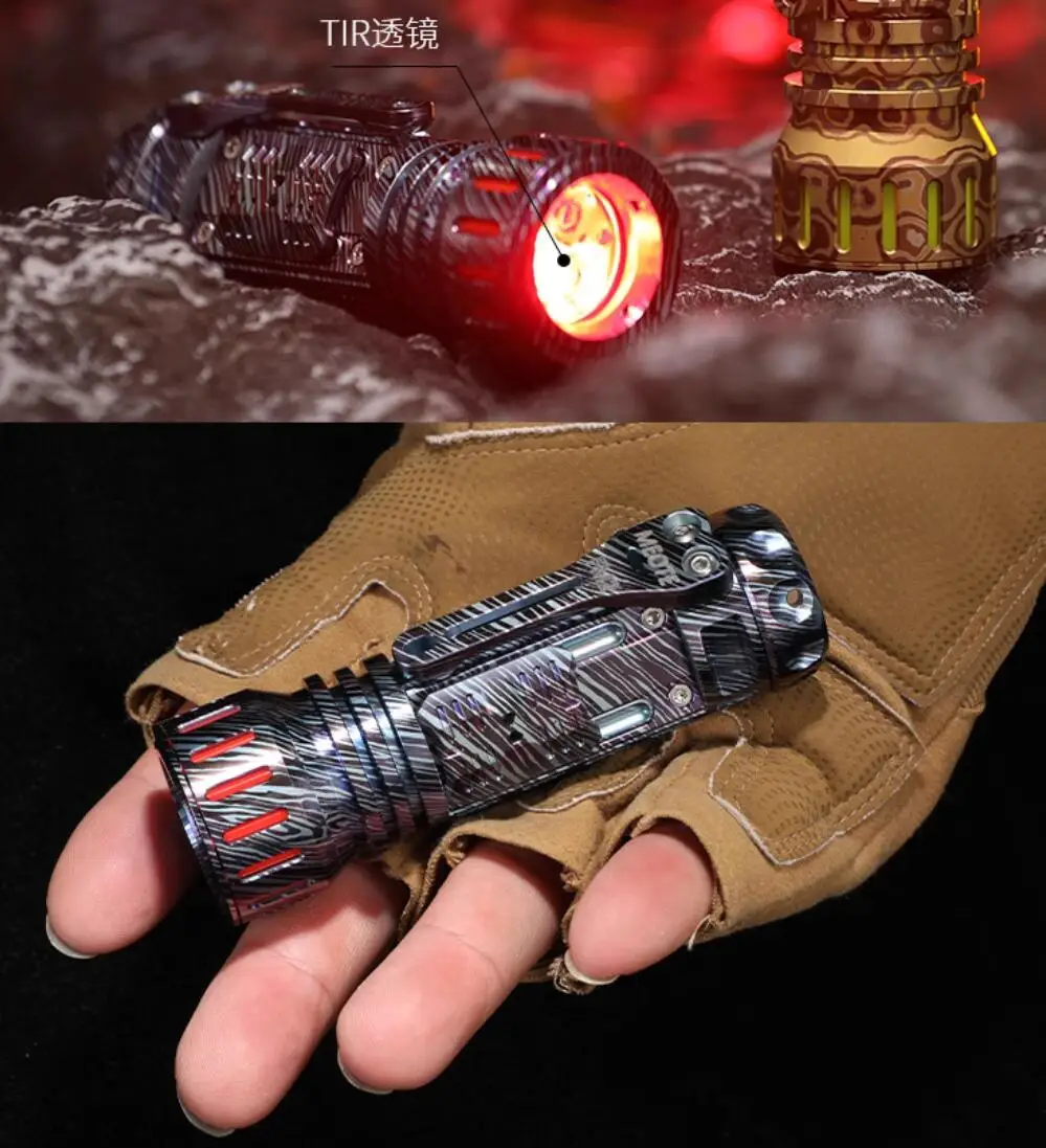 FM2 Titanium Alloy Limited Edition 14500 Flashlight Mini EDC Torch With 3x LEDS,TIR LENS