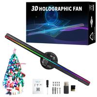 3D Hologram LED Fan 3D Holographic Projector Advertising Display Light HD Holographic Projector For Christmas Halloween