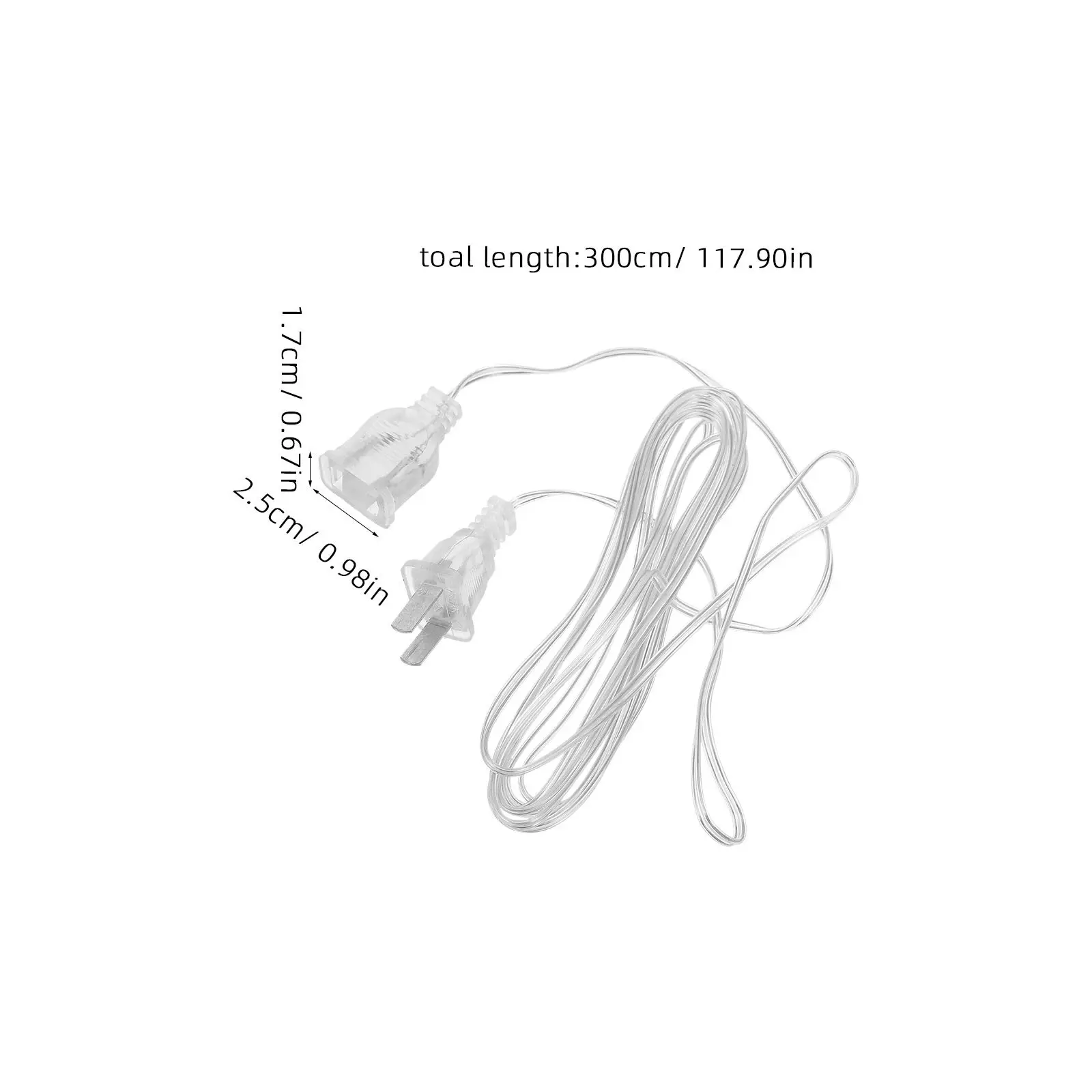 LED String Light Extension Cords 2 Pack for Curtain Lamps Indoor Outdoor Party Wedding Decor