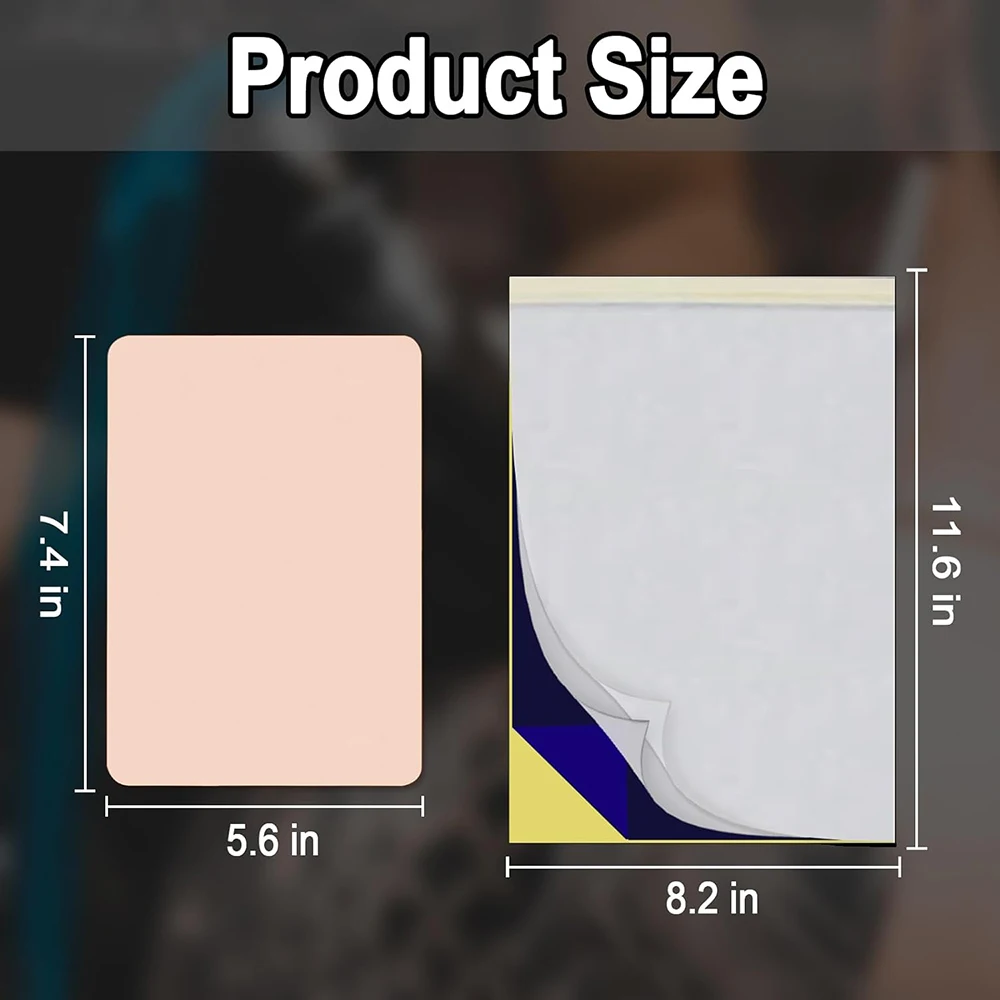 3MM Tattoo Practice Skin with Transfer Paper Kit Thick Silicone Tattoo Fake Skin Stencil Paper Set Tattoo Practice Kit Supplies