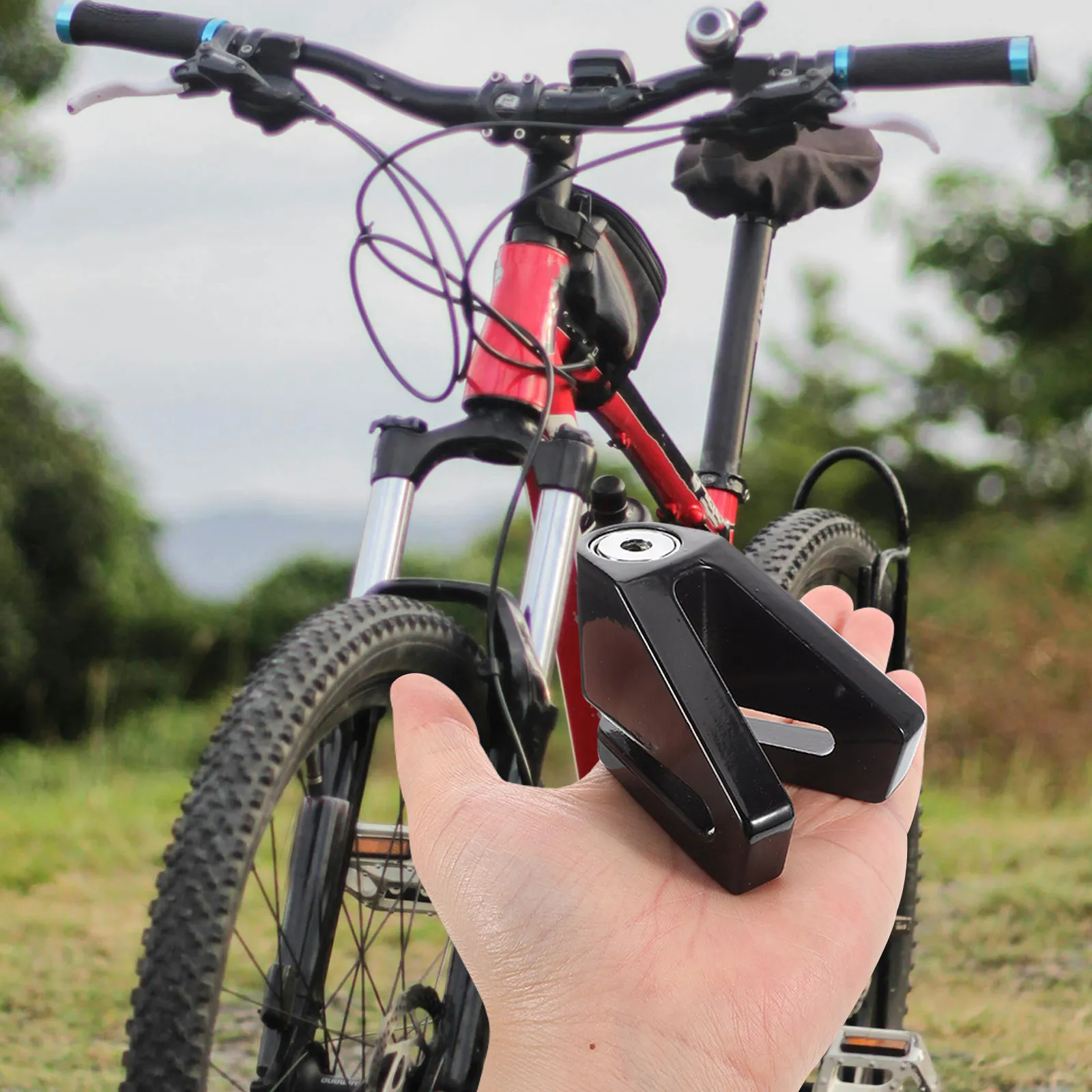 

Замок-сигнализация для велосипеда на дисковый тормоз, электрический замок для колес, замок для передней вилки с ключом, для велосипедов