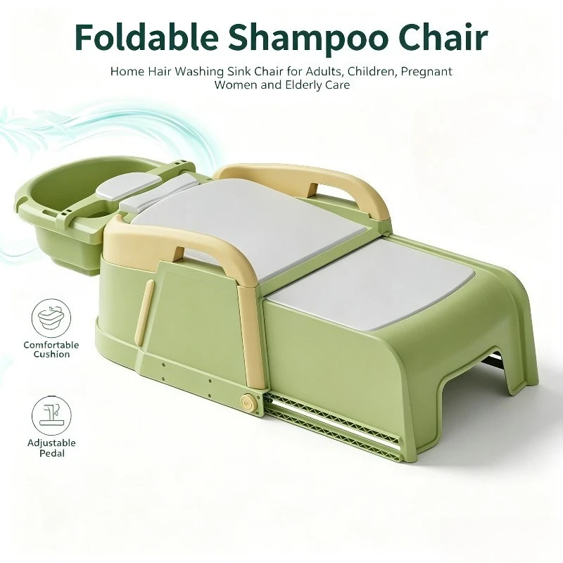 Foldable Hair Washing Chair Home Shampoo Bed Bench for Adults Kids Pregnant Women Salon Use