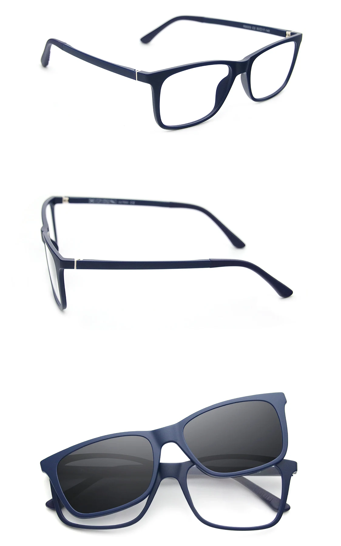 RS003 Myopie Brillen Rahmen Männer Quadratische Optische Gläser Rahmen Polarisierte Magnetische Clip auf Sonnenbrille – Detail 15