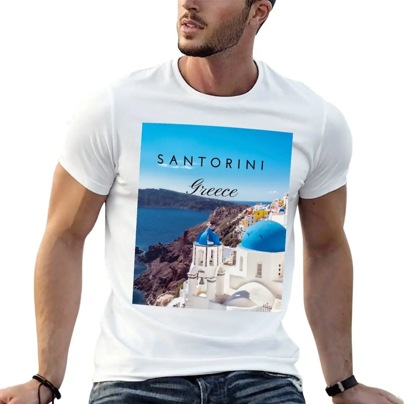 Santorini Greece T-Shirt shirts graphic vintage anime shirt sublime outfits for men