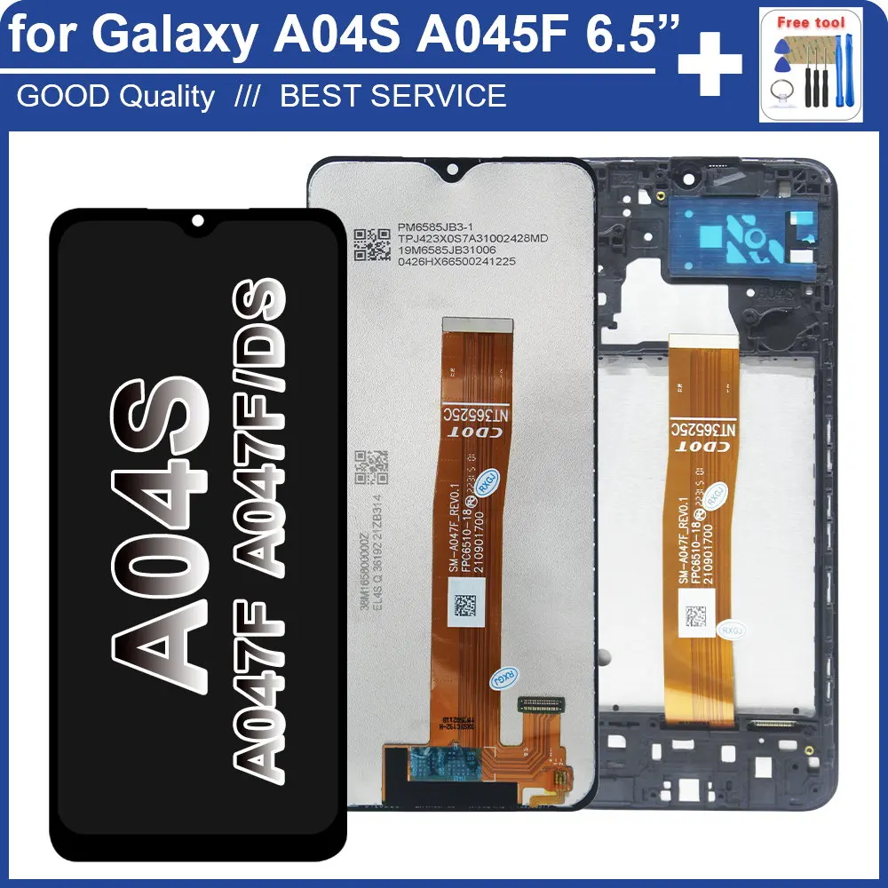 

6.5" for Samsung Galaxy A04S A047 LCD Display Touch Screen Glass Digitizer Panel for Samsung A04S LCD A047M SM-A047F Replacement