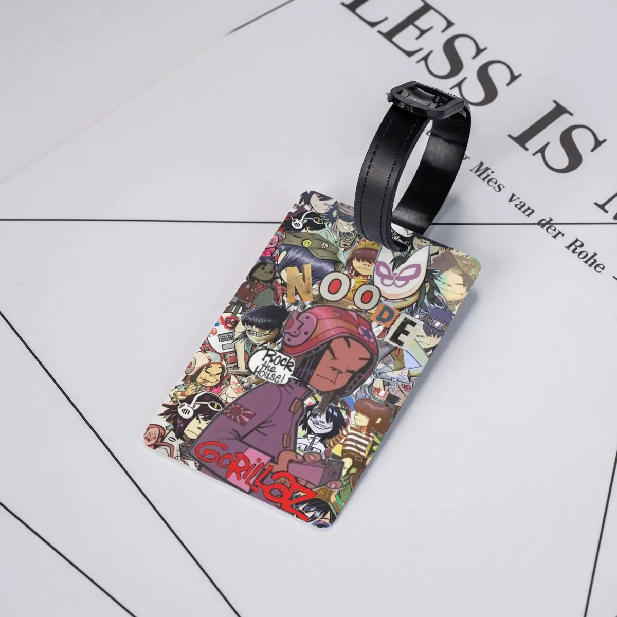 فرقة الموسيقى الغوريلاز علامات الأمتعة حقيبة الملحقات السفر المحمولة الأمتعة الصعود علامة التسمية حامل معرف اسم العنوان #5