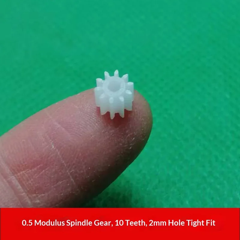 102A 100pcs 0.5 Module Plastic Spindle Gear, 10 Teeth, 2mm Tight Fit Bore, Cylindrical Spur Gear Model Toy DIY Parts Accessories