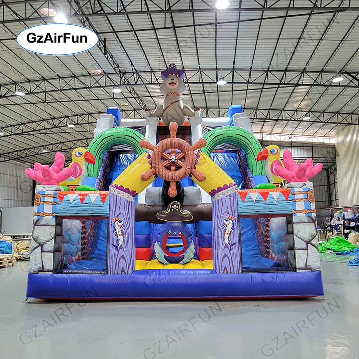 Custom Commercial Large Playground Slide Kids Bouncy Castle Trampoline Double lane Inflatable Slide Outdoor Bouncer