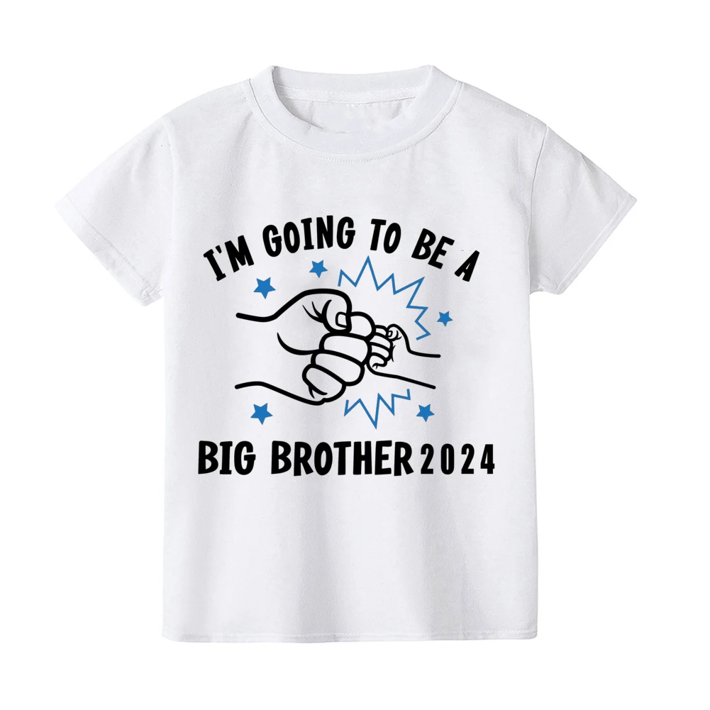 I\'M GOING TO BE A BIG BROTHER Letter Print Boys T-Shirt Cool Short Sleeve Crew Neck Tees Toddler Kids Tshirt Best Gift Idea