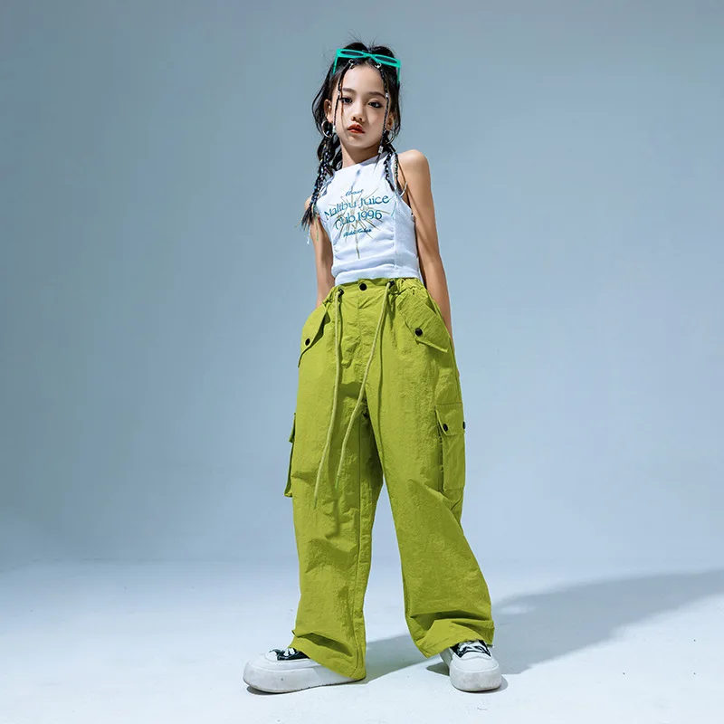 Fashion Cotton Graffiti Top Pants Children Ballroom Hip Hop Costumes Street DanceWear Dancewear for Girls Outfit Dancing Clothes