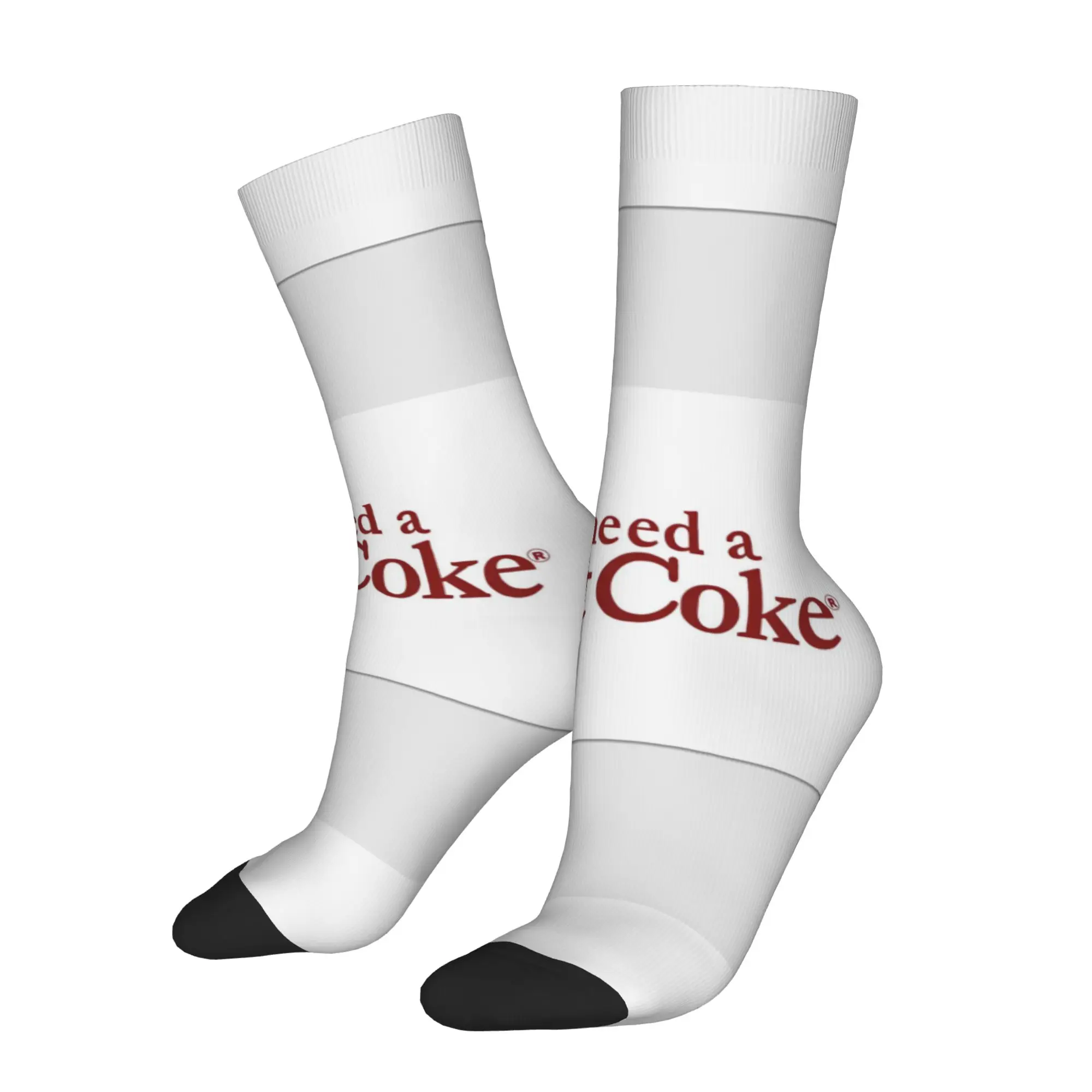 Funny Sock dDiet Coke dDiet Coke I Need a Diet Coke Typography  Hip Hop Seamless Pattern Printed Men Socks Casual Men's Socks