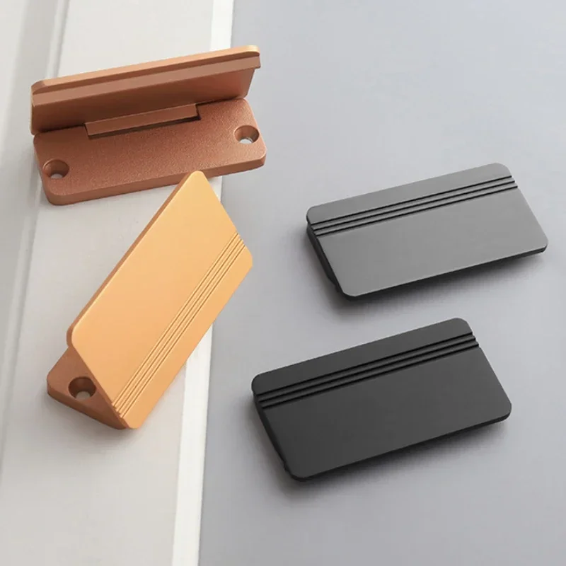 Invisible Cabinet Drawer Concealed Handle Black Folding Flap Handle Wardrobe Drawer Exposed Small Pull Furniture Hardware