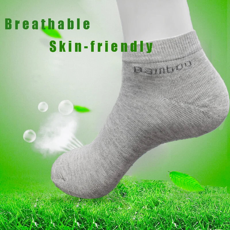 5/10Pairs Hohe Qualität Bambus Faser Socken Business Atmungsaktive Ankle Socken Casual Bequeme Männer Und Frauen Kurze Socken größe 38-44 – Detail 6
