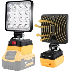 4 inch Cordless LED Work Light For Dewalt 14.4V-18V Li-ion Battery Lantern Outdoor Flashlight Camping Lamp Emergency Lighting