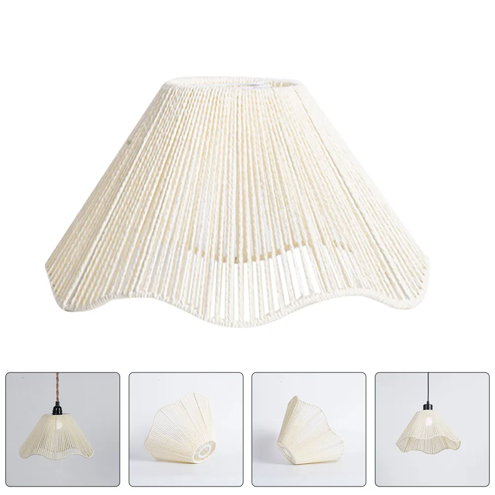 

Handwoven Iron and Paper String Lampshade Vintage Style Ceiling Light Cover Woven Hanging Lamp Shade Indoor Outdoor Decorative