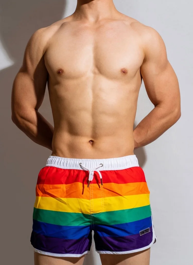 

Men's Underwear Comfortable Indoor Outdoor Home Pants Fashion Men's Rainbow Shorts Boxer Pajama Pant Beach Shorts