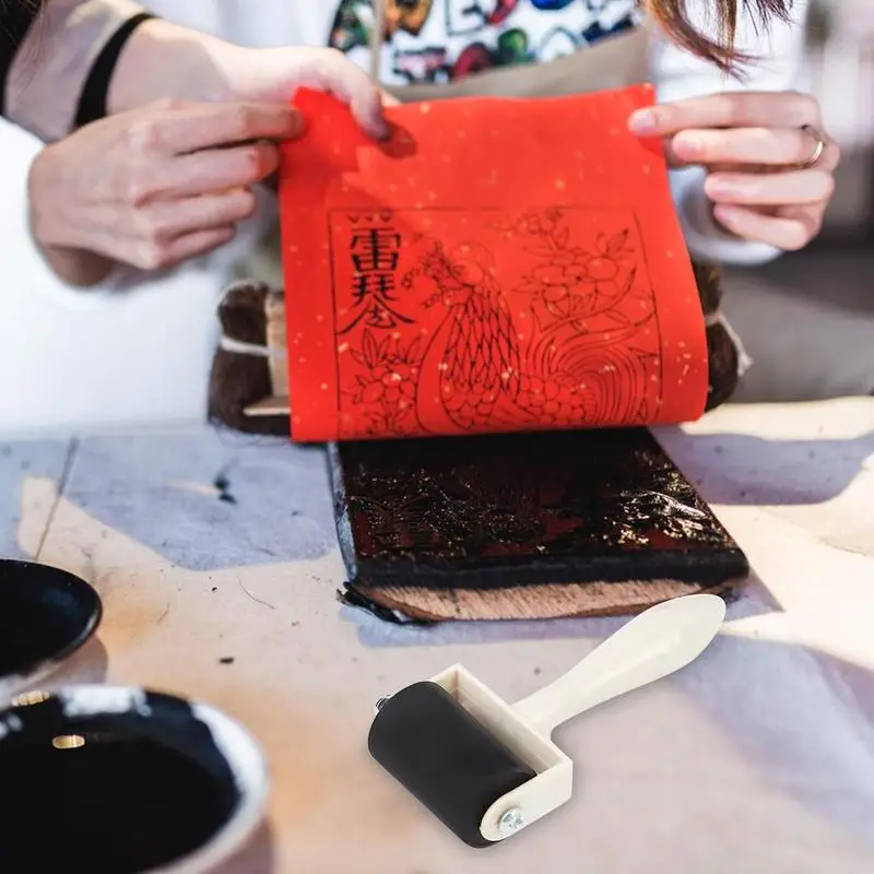 ลูกกลิ้งยาง ด้ามไม้ ลูกกลิ้งภาพพิมพ์ แปรงทาสี ยางลบหมึก ศิลปะหัตถกรรมจิตรกรรม เครื่องมือ เครื่องมือภาพพิมพ์ ม้วนยางขนาดเล็ก