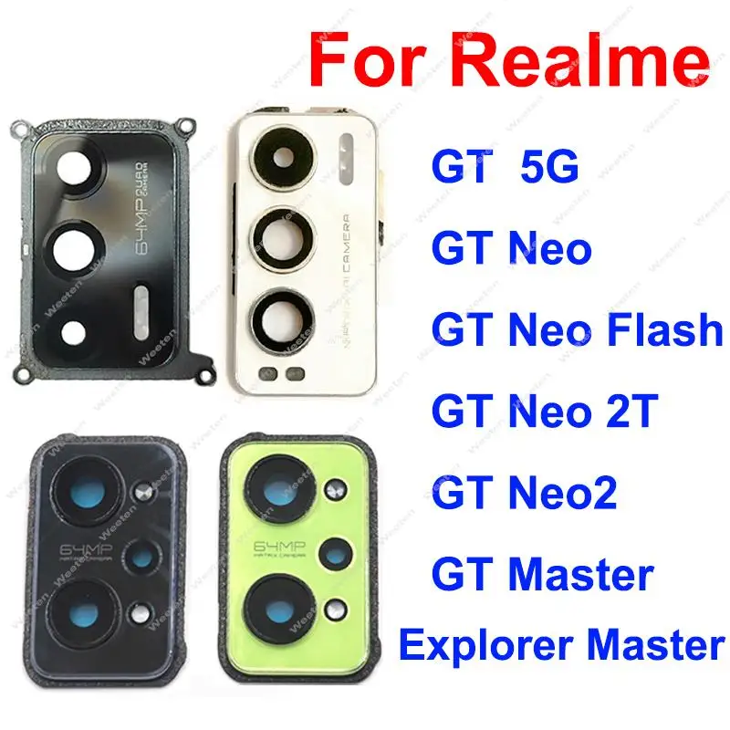 

For Realme GT Neo 2 2T Neo Flash GT Master Explorer 5G Rear Camera Glass Lens Cover Back Camera Lens Frame Holder Repair Parts