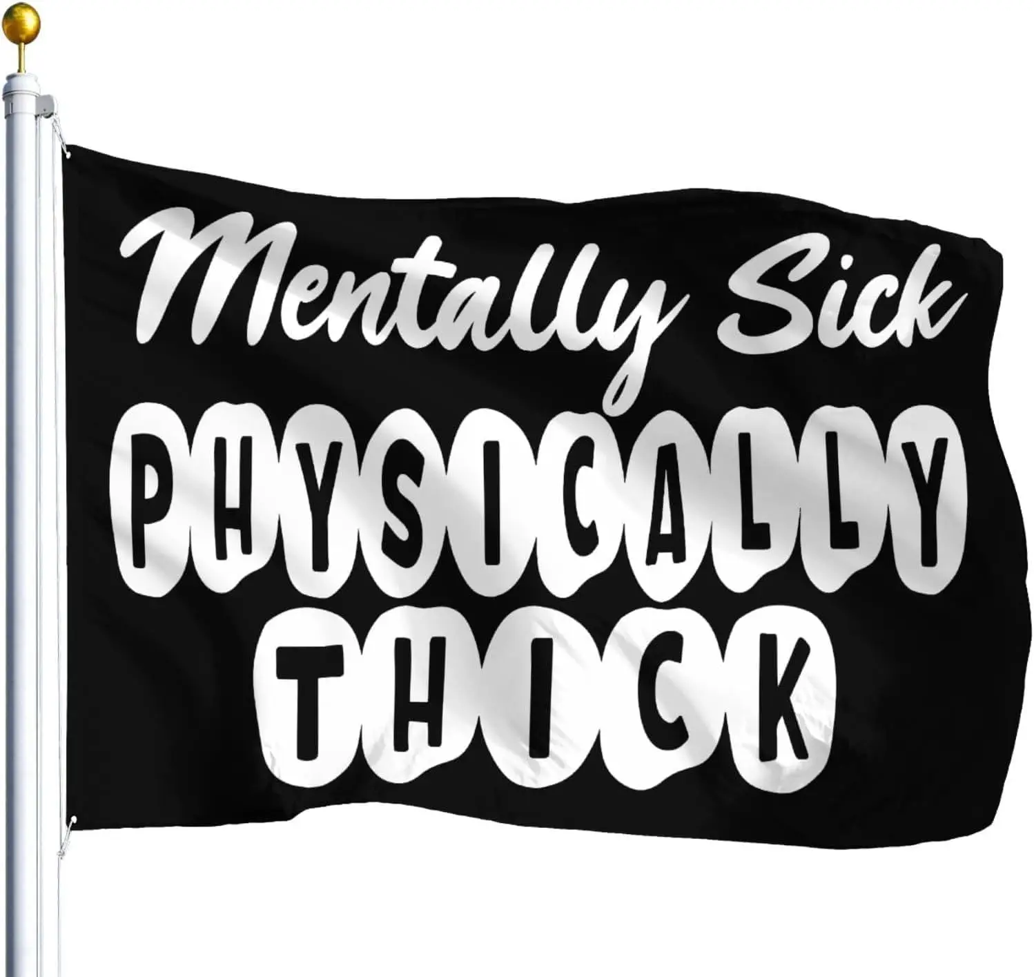 Flagicts 100% Polyester Mentally Sick Physically Thick Flags