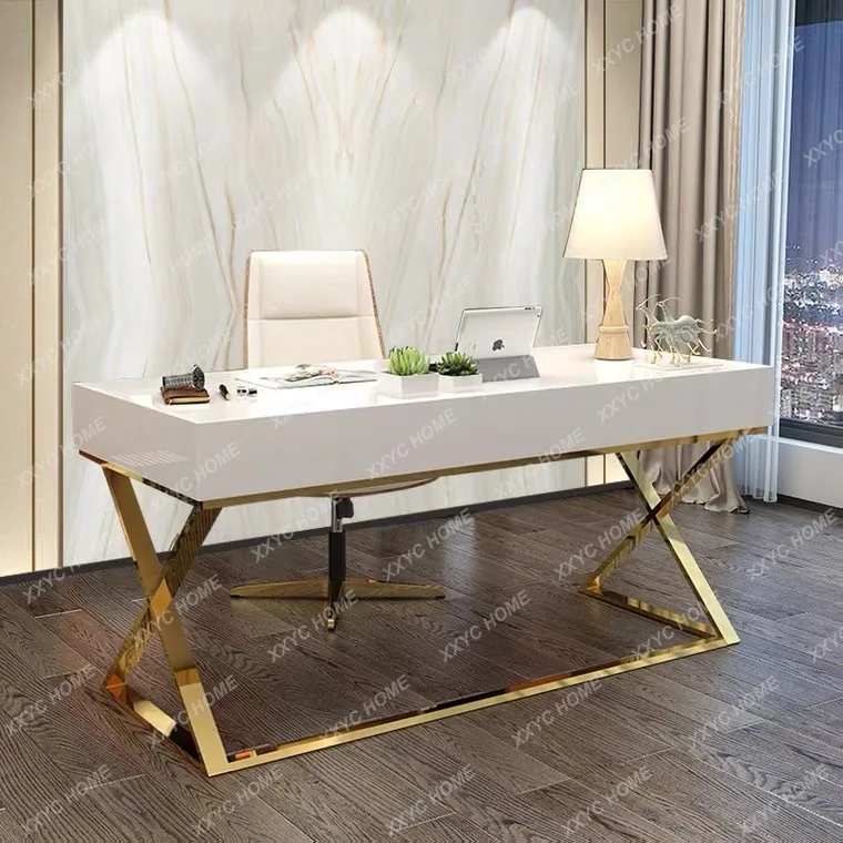 

Light Luxury Hotel Study Computer Desk Modern Piano Lacquer Simple Home Office Desk New Model