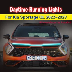 LED Daytime Running Light Car Hood Decorative Lights DRL Auto Engine Hood Guide Decorative Ambient Lamp 12V For Kia Sportage QL