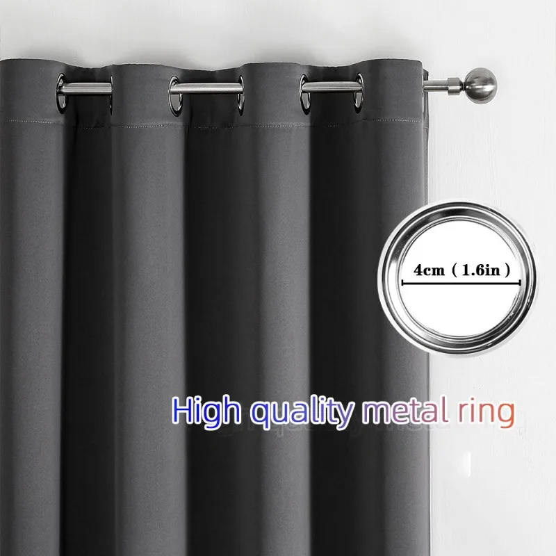 One Pane Light-Blocking Solid Color Curtain with Grommets for Decorating Living Rooms Offices Bedrooms Room Decoration Curtain view 4