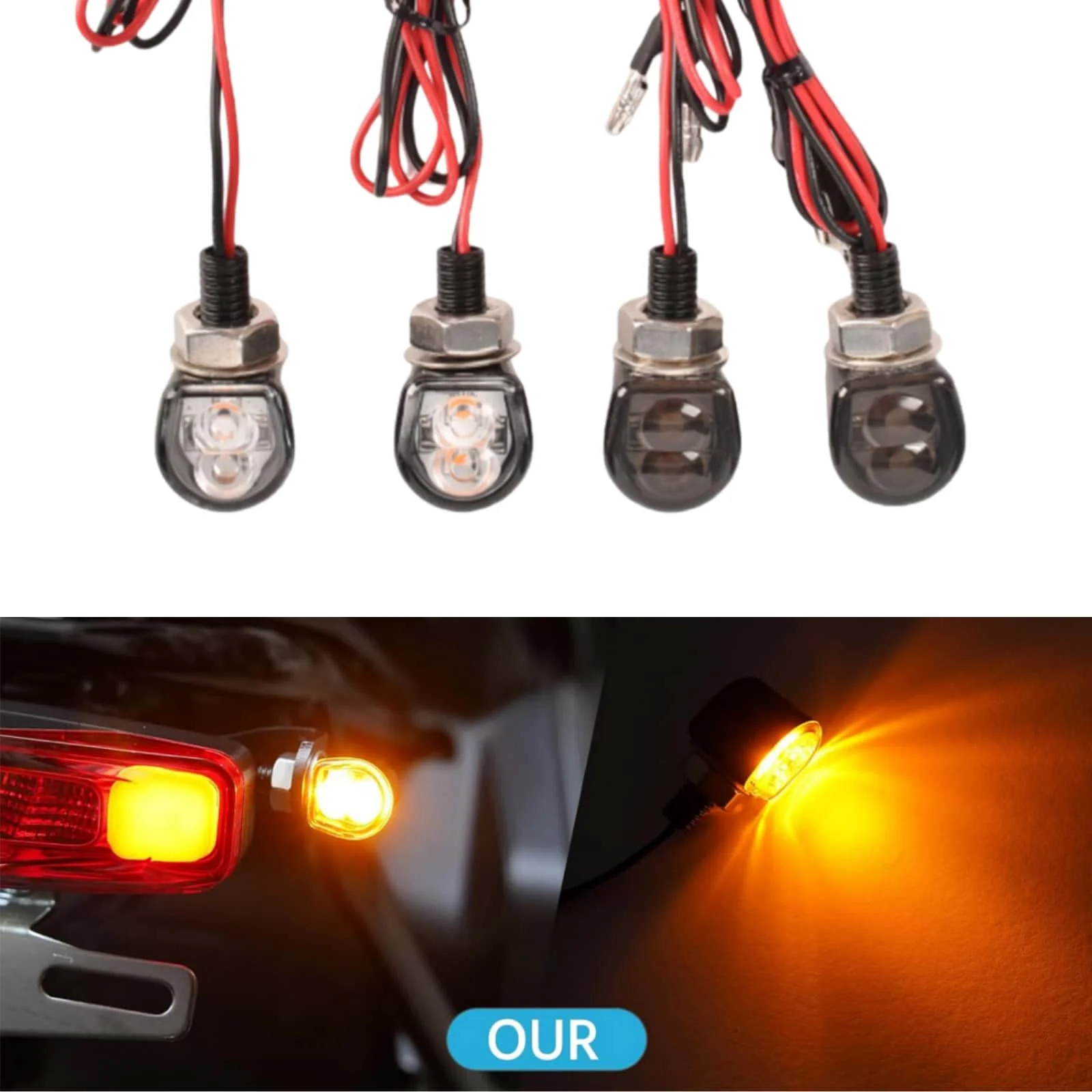 

Для Kawasaki Harley Honda Suzuki универсальная индикаторная лампа M8 мини-мотоцикл ретро пуля светодиодный указатель поворота 12 В