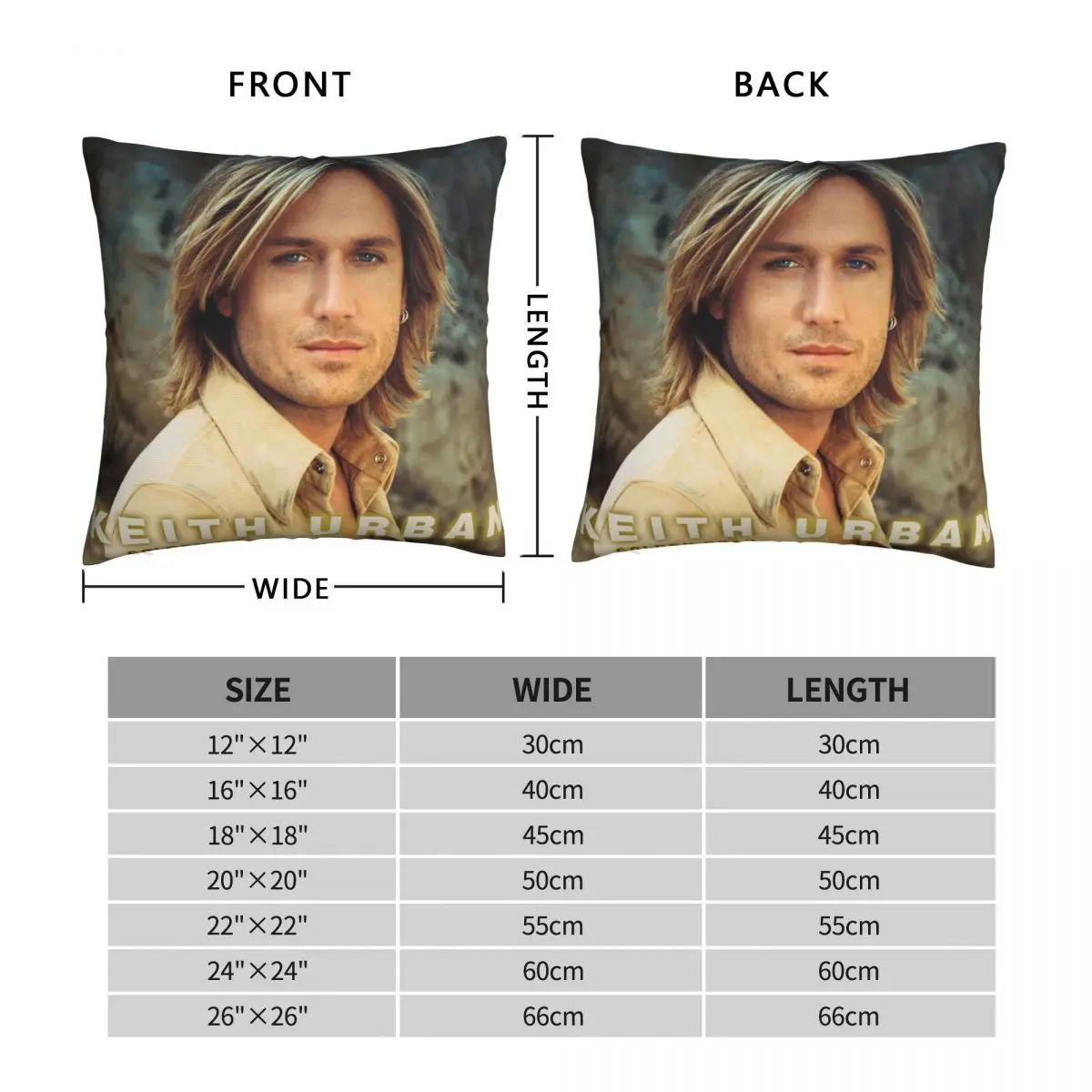 Keith Urban Golden Road Square Pillowcase Polyester Linen Velvet Pattern Zip Decor Sofa Seater Cushion Cover