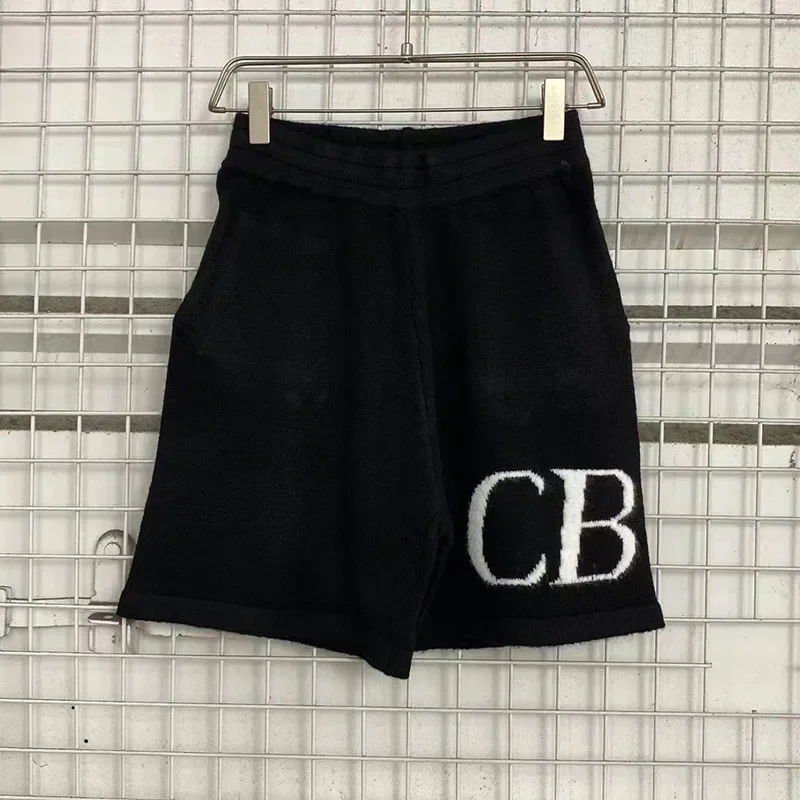 25SS Classic CB Logo Jacquard Knit Woolen Shorts Women Top Quality Oversized Casual Shorts Apricot Mens Shorts