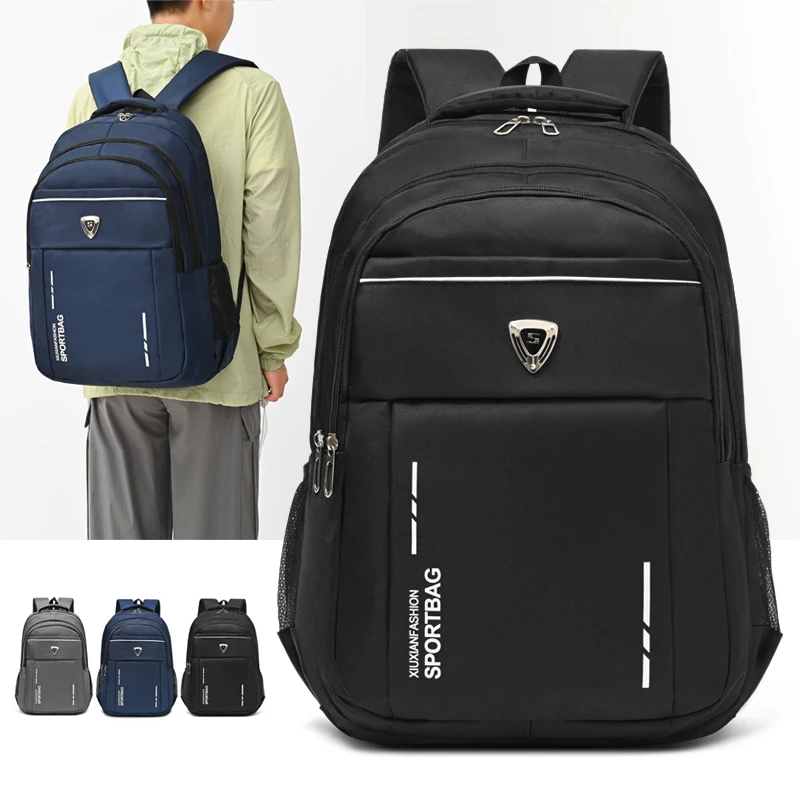 

Рюкзак большой вместимости, мужская и женская студенческая компьютерная сумкаМногокишеньковый водонепроницаемый и износостойкий рюкзак для поездок на работу,