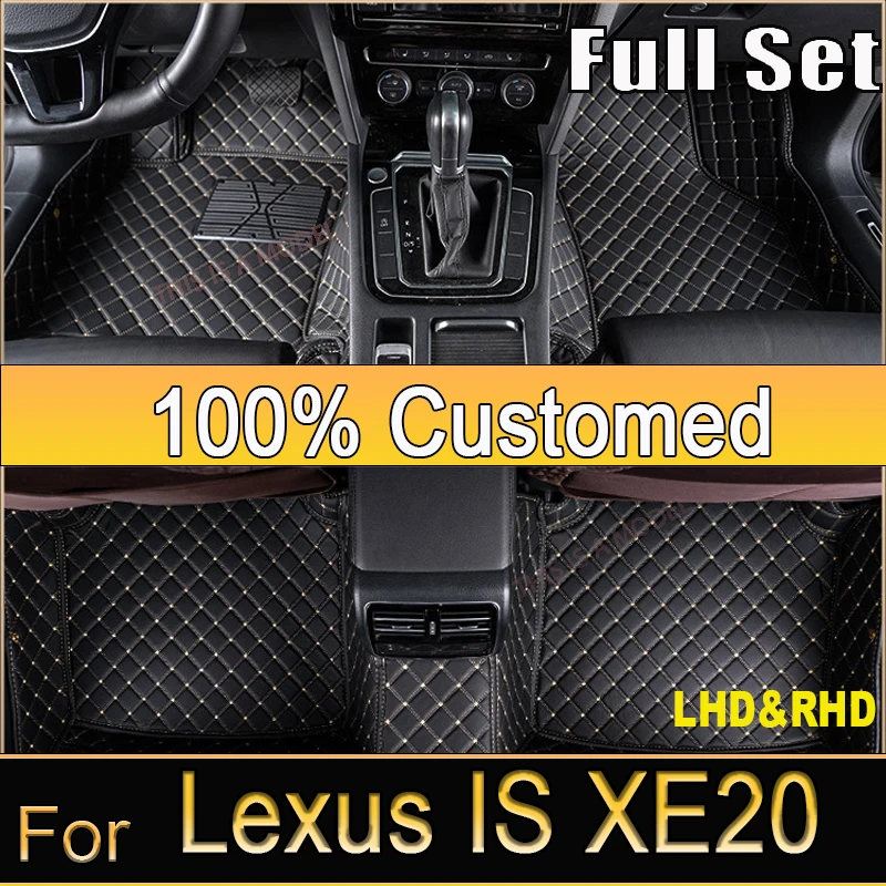 Car Floor Mats For Lexus IS XE20 2006~2013 IS250 300h 200d 220d Carpet Mat Rug Anti Dirt Protective Pad Full Set Car Accessories