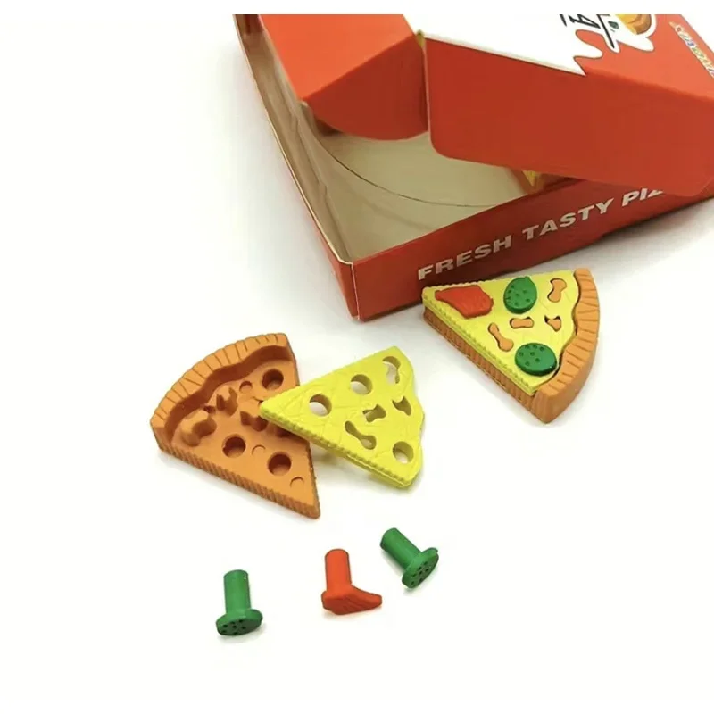 1 Pcs Creative Modeling Simulation Pizza Eraser Student Studying Stationery Supplies