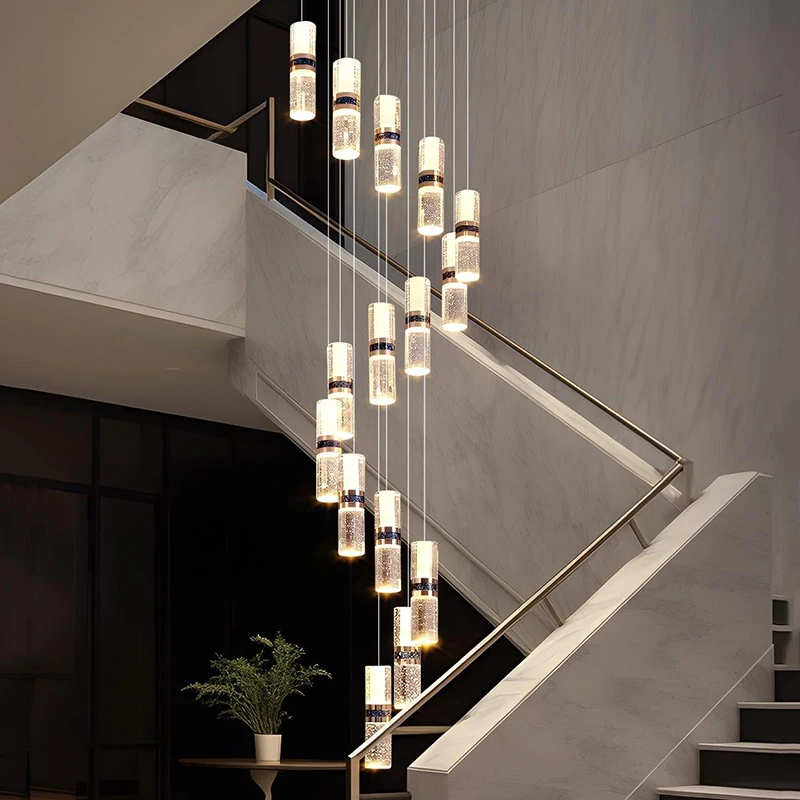 

Modern home decoration crystal chandelier, stair Pendant lamp, living room Pendant lights, interior lighting