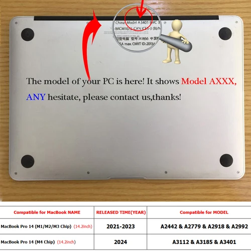 Imagen 2 del producto Protector de pantalla para MacBook Pro 14,2 pulgadas 14 2021-2024 lanzado modelo A2442 A2779 A2918 A2992 A3112 A3185 A3401 vidrio templado