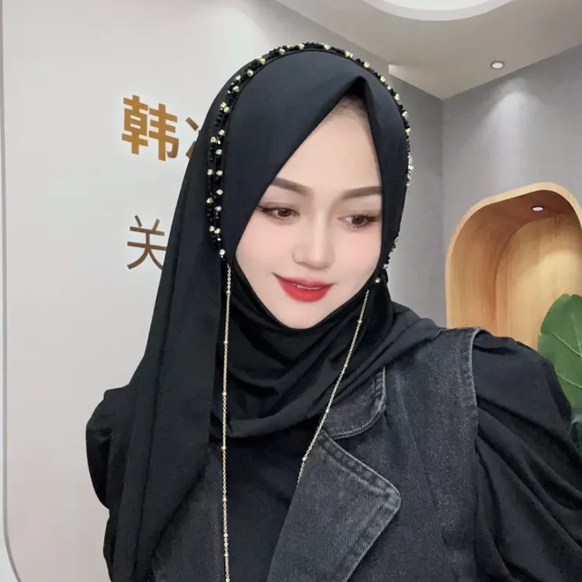 2024 Dubai Fashion School Girls Women Muslem Hijab Long Wraps