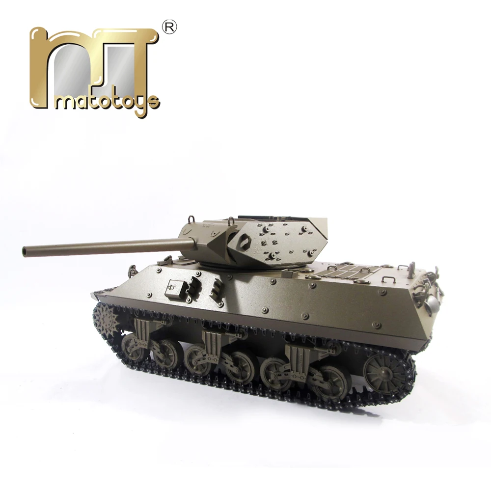 Mato 100% Metal RC Tank M10 Destroyer KIT Army Green Infrared Recoil Static Version Tank Model