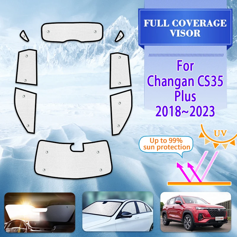 

Car Full Covers Sun Visor For Changan CS35 Plus 2023 Accessories 2018~2023 Car Anti-UV Window Visor Sunshades Auto Accessories